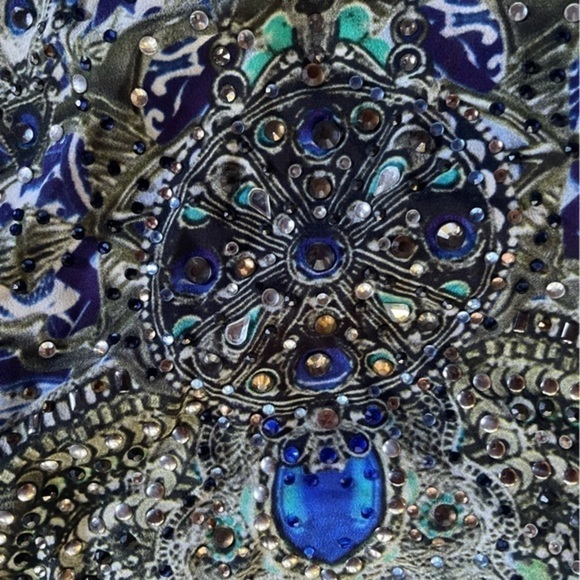 Camilla Kaftan Silk Cover up Dress jeweled embellished O/S - Picture 8 of 11